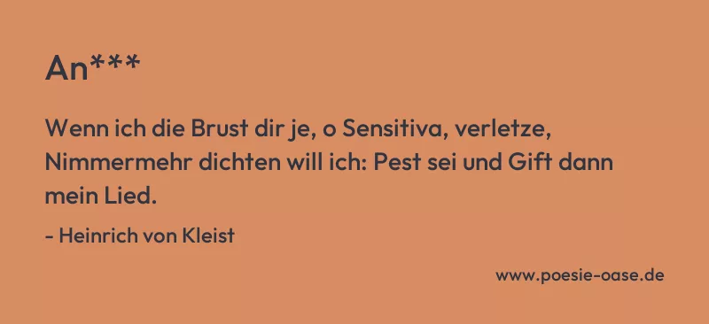 Gedicht: An*** von Heinrich von Kleist