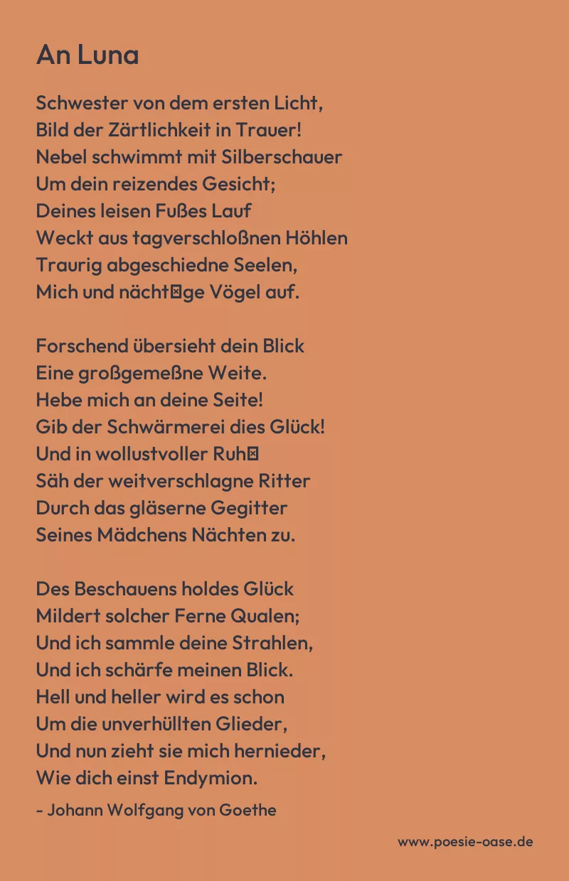 Gedicht: An Luna von Johann Wolfgang von Goethe