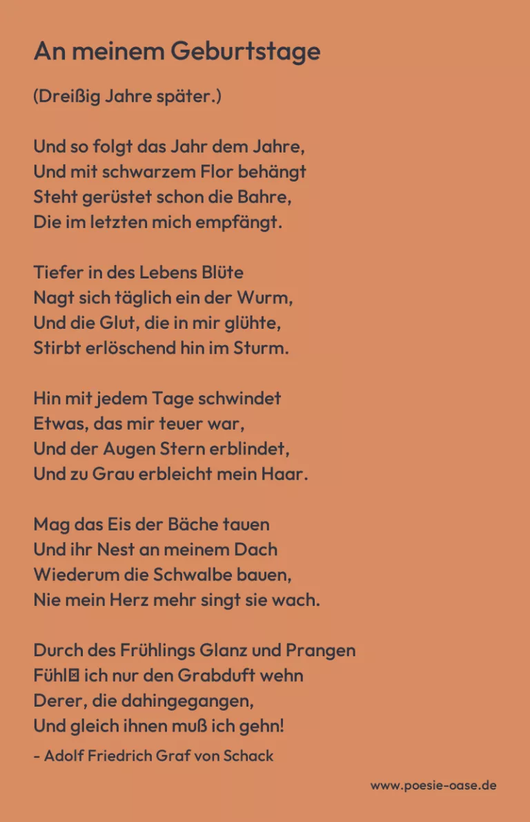 An meinem Geburtstage