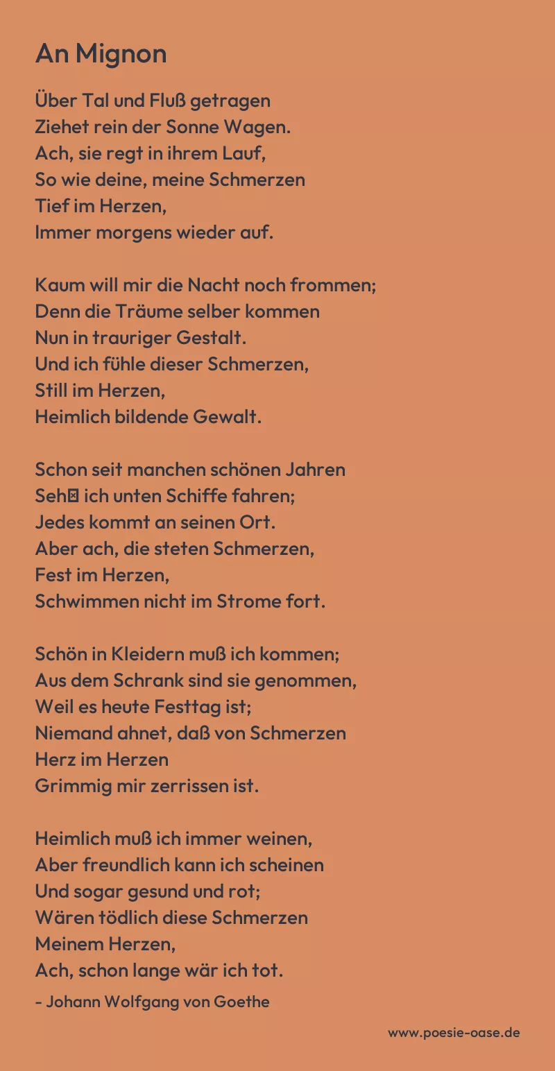 Gedicht: An Mignon von Johann Wolfgang von Goethe