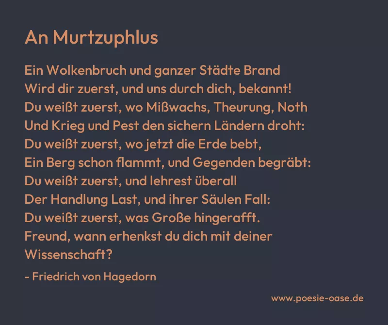 Gedicht: An Murtzuphlus von Friedrich von Hagedorn