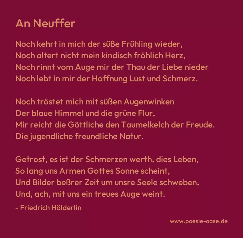 Gedicht: An Neuffer von Friedrich Hölderlin