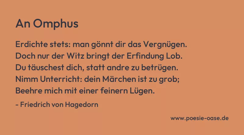 Gedicht: An Omphus von Friedrich von Hagedorn