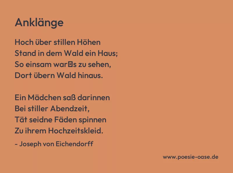 Gedicht: Anklänge von Joseph von Eichendorff