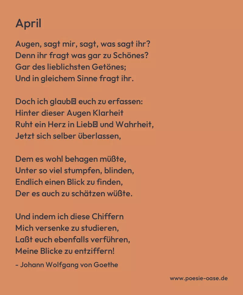 Gedicht: April von Johann Wolfgang von Goethe