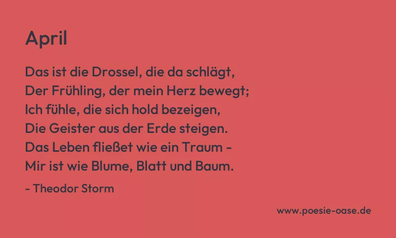 Gedicht: April von Theodor Storm