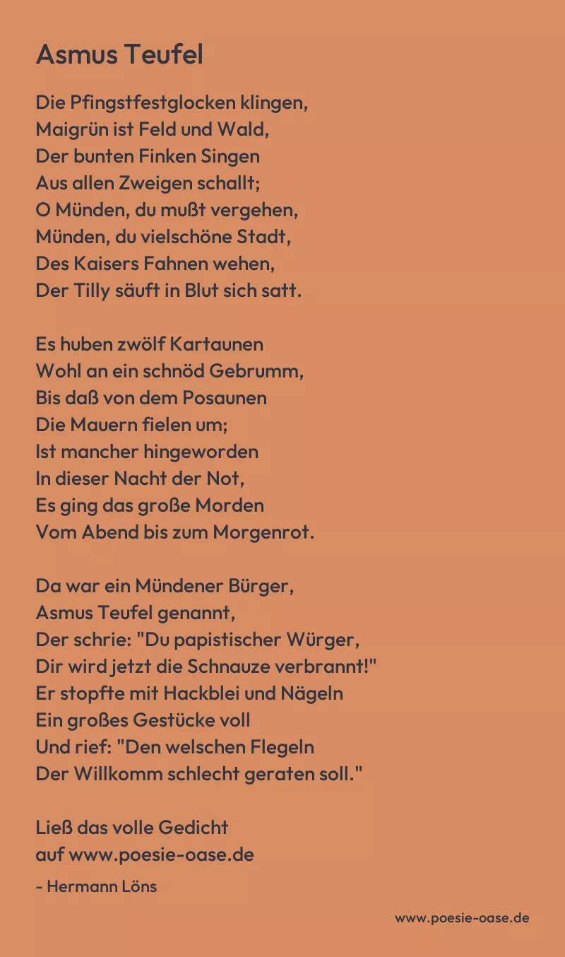 Gedicht: Asmus Teufel von Hermann Löns