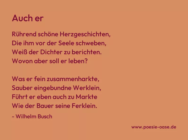 Gedicht: Auch er von Wilhelm Busch