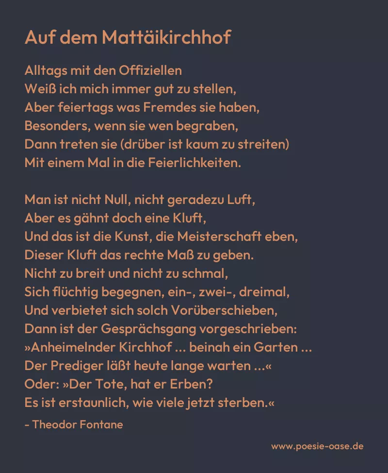 Gedicht: Auf dem Mattäikirchhof von Theodor Fontane