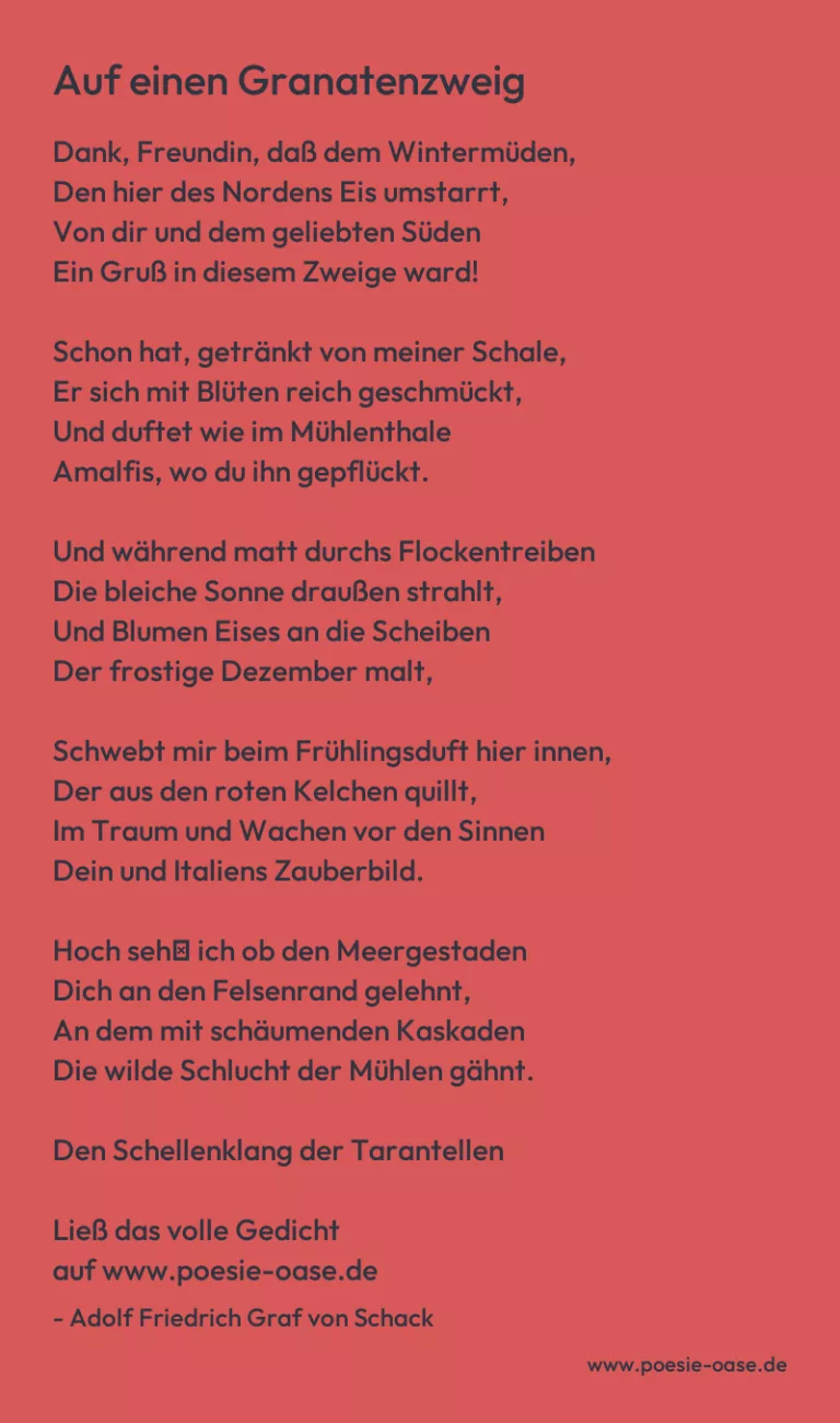 Auf einen Granatenzweig