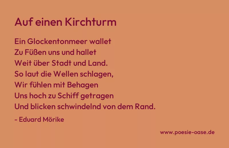 Gedicht: Auf einen Kirchturm von Eduard Mörike