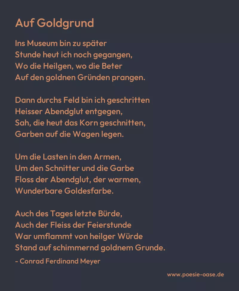 Gedicht: Auf Goldgrund von Conrad Ferdinand Meyer