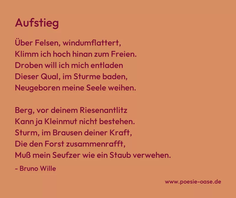 Gedicht: Aufstieg von Bruno Wille