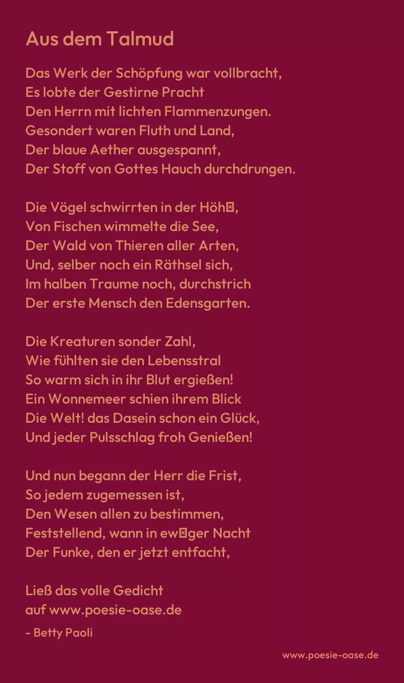 Gedicht: Aus dem Talmud von Betty Paoli