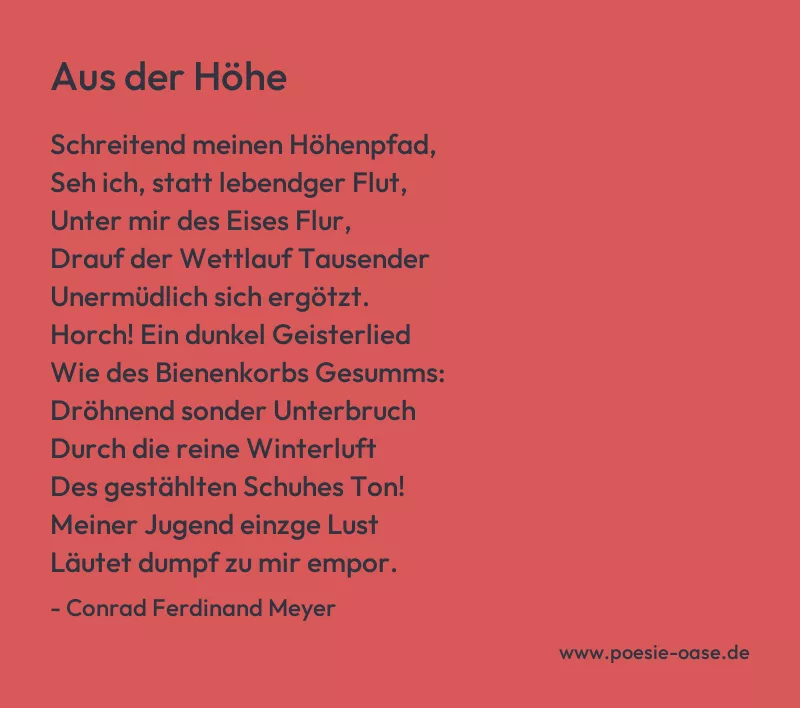 Gedicht: Aus der Höhe von Conrad Ferdinand Meyer