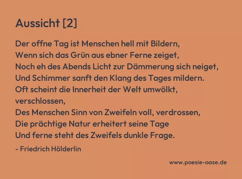 Gedicht: Aussicht [2] von Friedrich Hölderlin