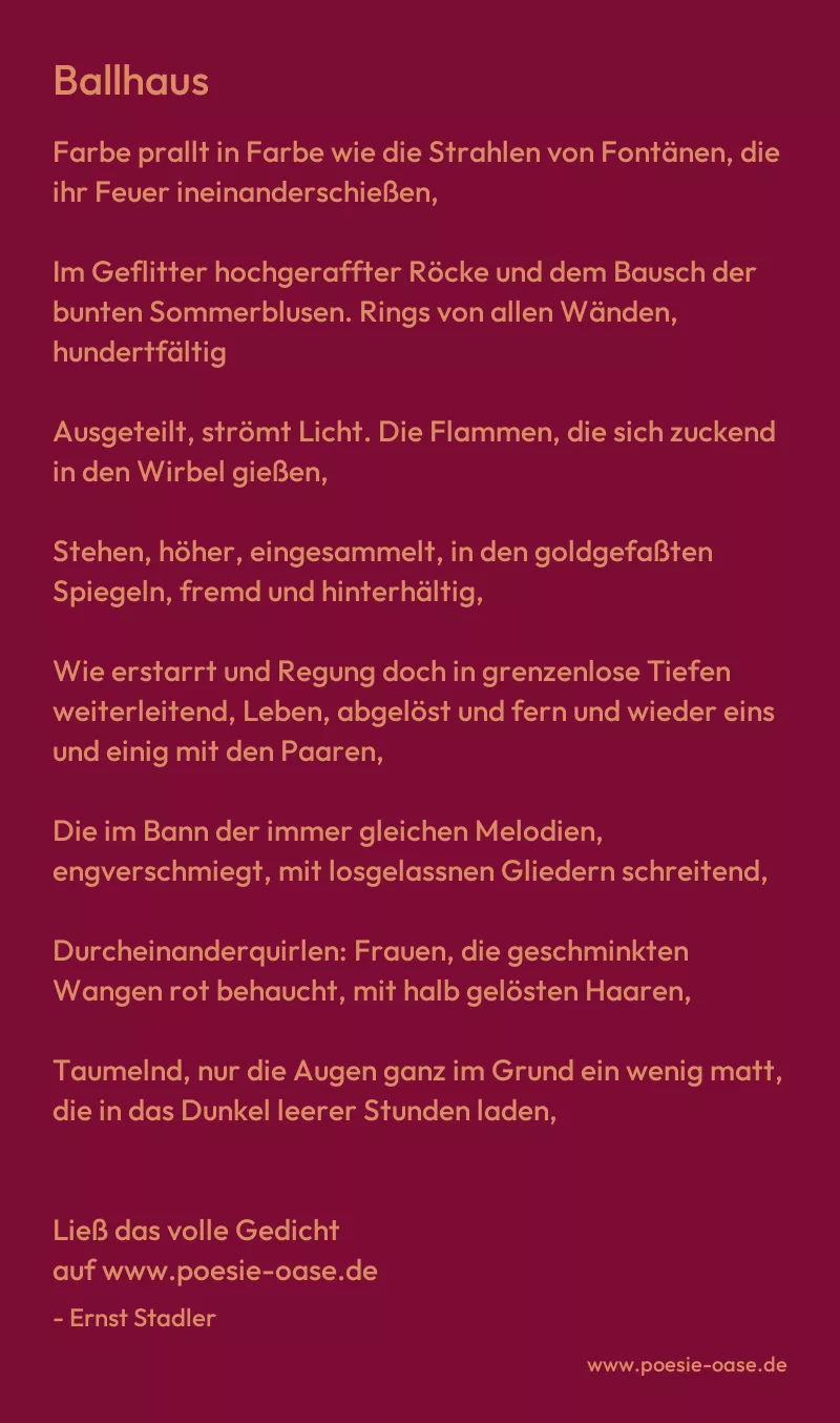 Gedicht: Ballhaus von Ernst Stadler