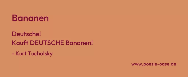 Gedicht: Bananen von Kurt Tucholsky