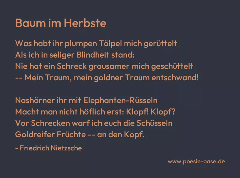Gedicht: Baum im Herbste von Friedrich Nietzsche
