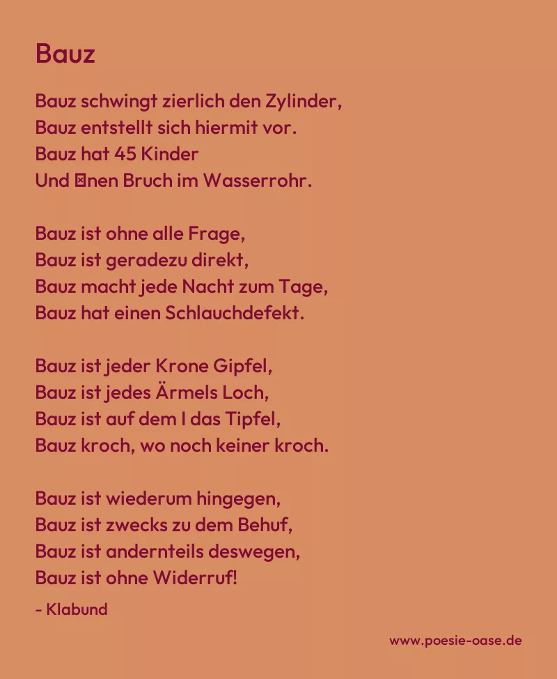 Gedicht: Bauz von Klabund