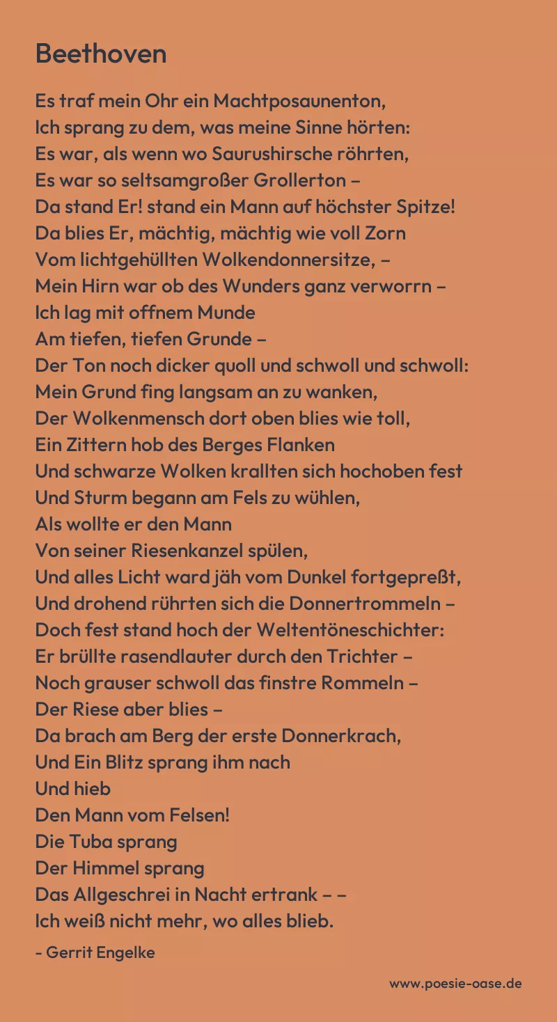 Gedicht: Beethoven von Gerrit Engelke
