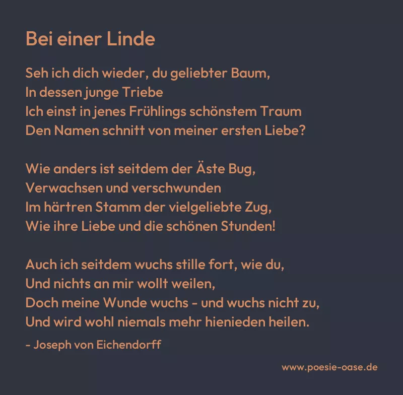 Gedicht: Bei einer Linde von Joseph von Eichendorff