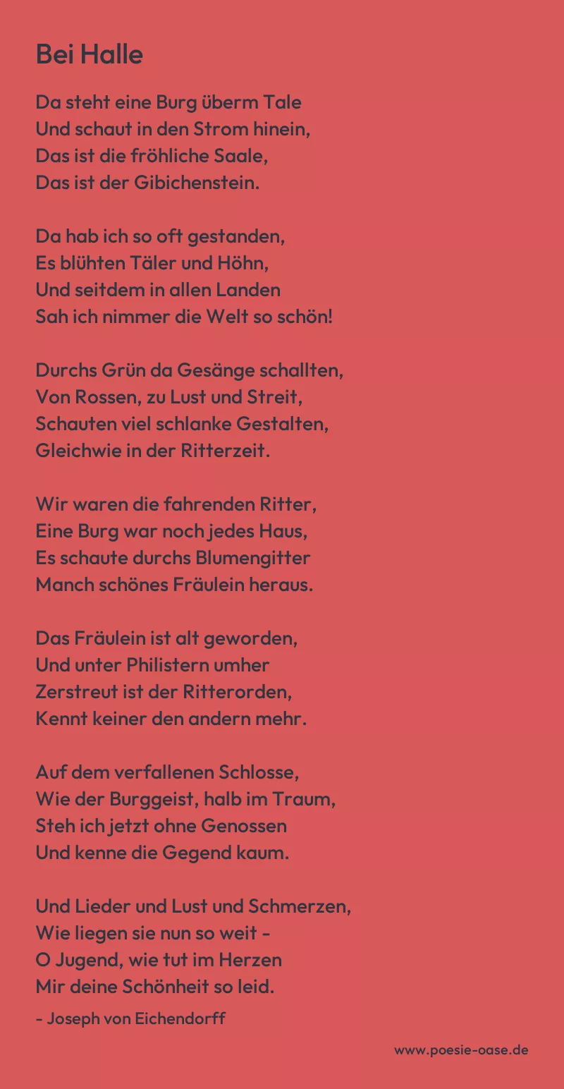 Gedicht: Bei Halle von Joseph von Eichendorff