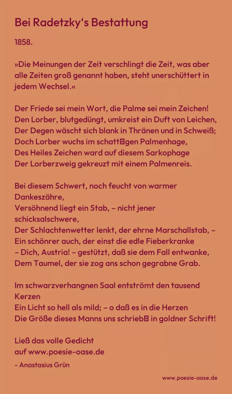 Bei Radetzky‘s Bestattung