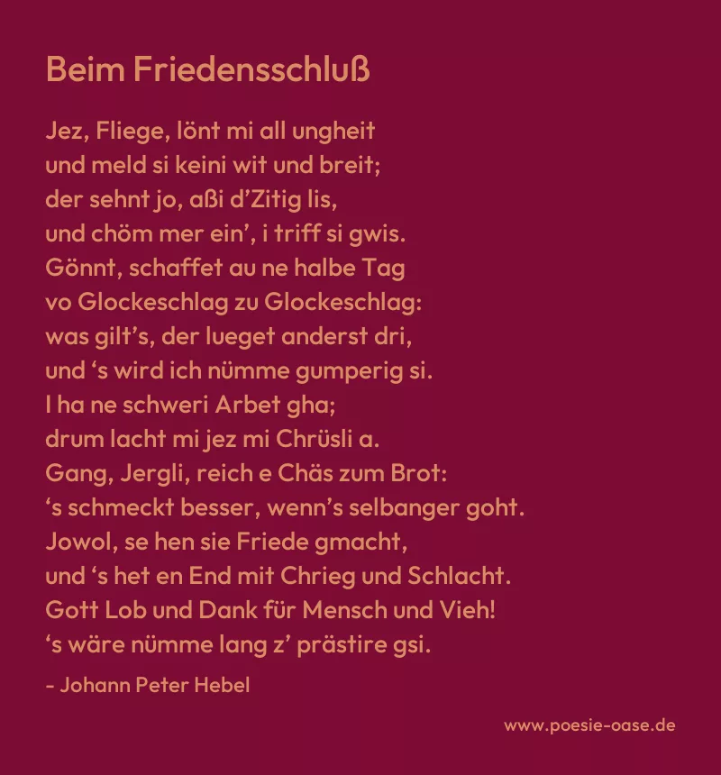 Gedicht: Beim Friedensschluß von Johann Peter Hebel