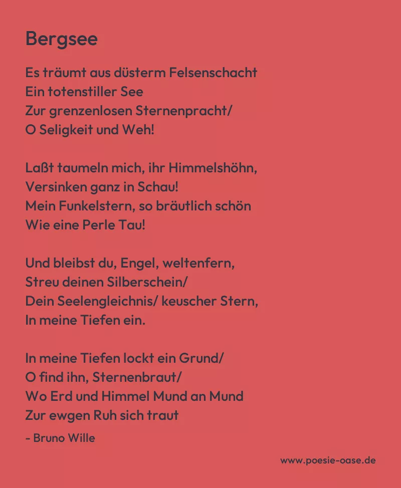 Gedicht: Bergsee von Bruno Wille