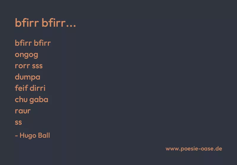 Gedicht: bfirr bfirr... von Hugo Ball
