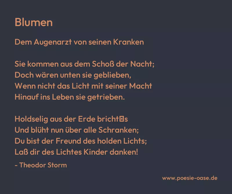 Gedicht: Blumen von Theodor Storm
