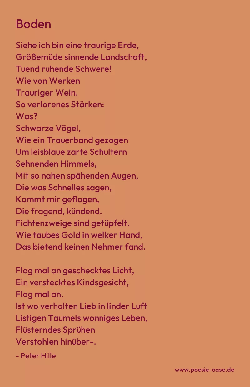 Gedicht: Boden von Peter Hille