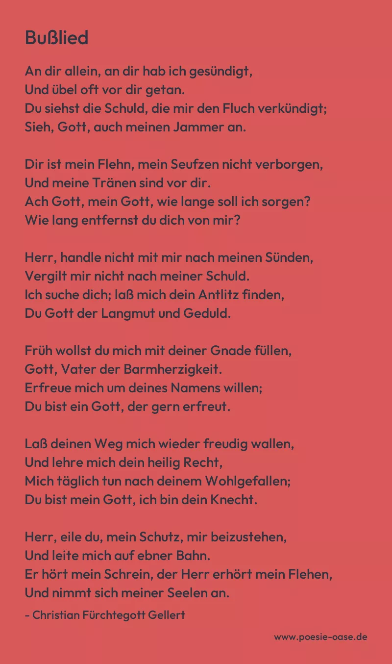Gedicht: Bußlied von Christian Fürchtegott Gellert