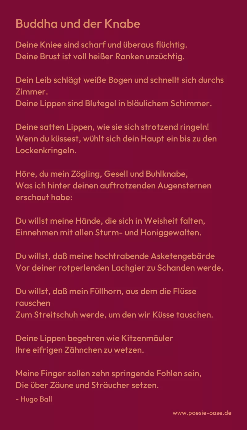 Gedicht: Buddha und der Knabe von Hugo Ball