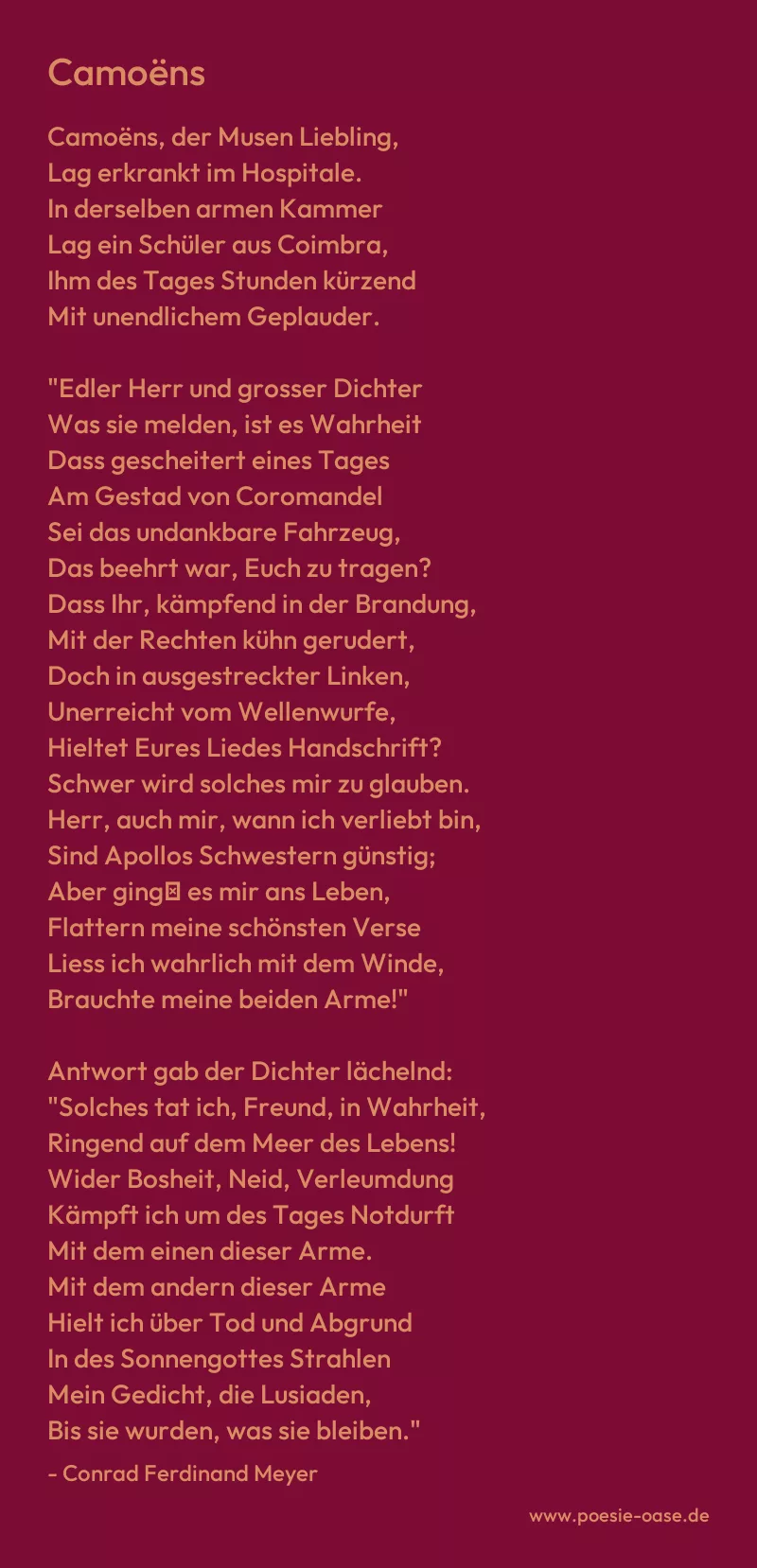 Gedicht: Camoëns von Conrad Ferdinand Meyer