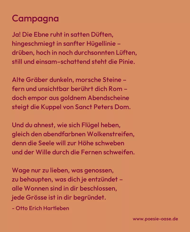 Gedicht: Campagna von Otto Erich Hartleben
