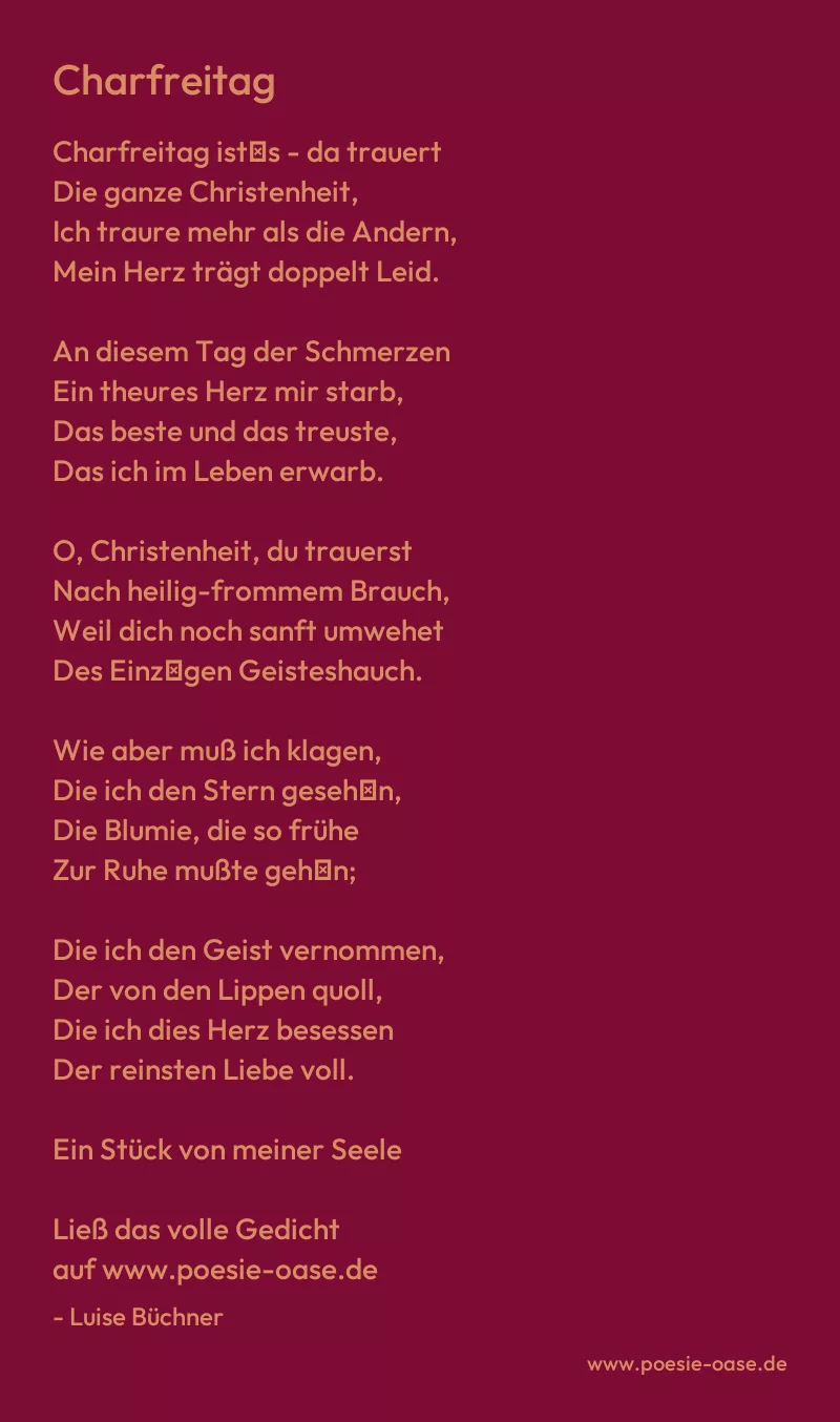 Gedicht: Charfreitag von Luise Büchner