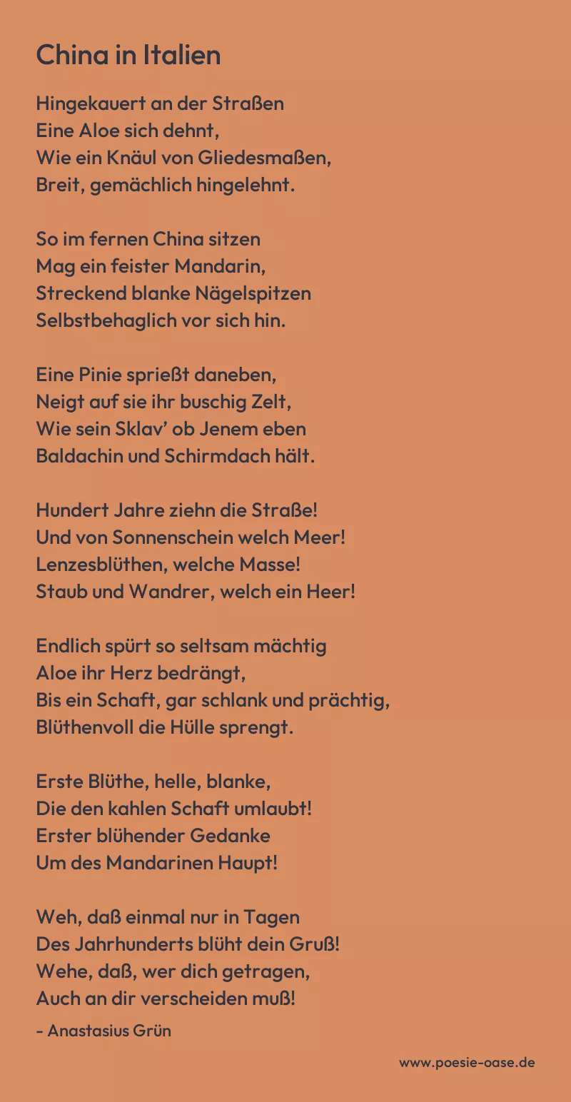 Gedicht: China in Italien von Anastasius Grün