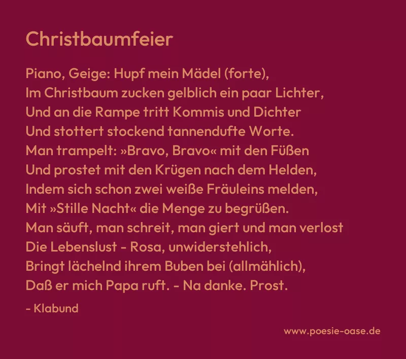 Gedicht: Christbaumfeier von Klabund