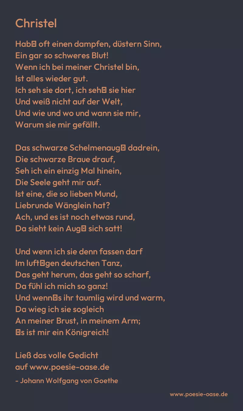 Gedicht: Christel von Johann Wolfgang von Goethe