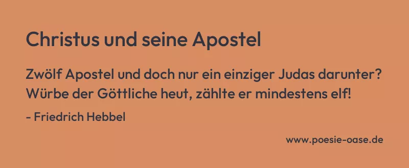 Gedicht: Christus und seine Apostel von Friedrich Hebbel