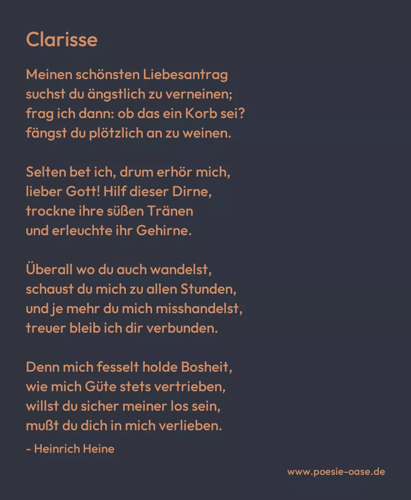 Gedicht: Clarisse von Heinrich Heine