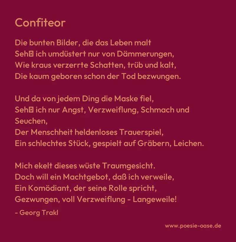 Gedicht: Confiteor von Georg Trakl