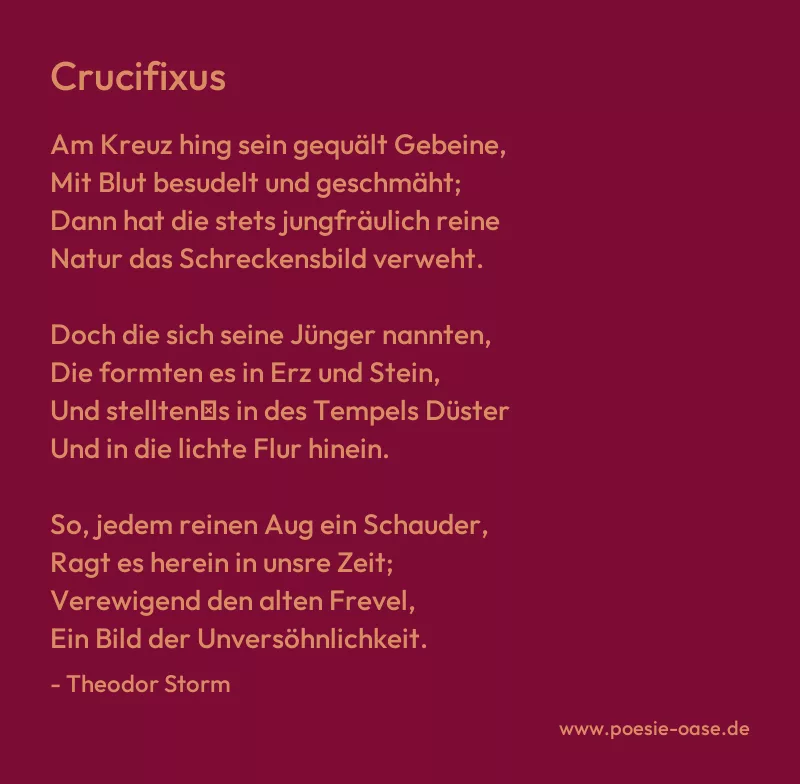 Gedicht: Crucifixus von Theodor Storm