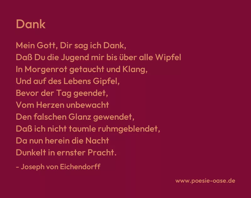 Gedicht: Dank von Joseph von Eichendorff