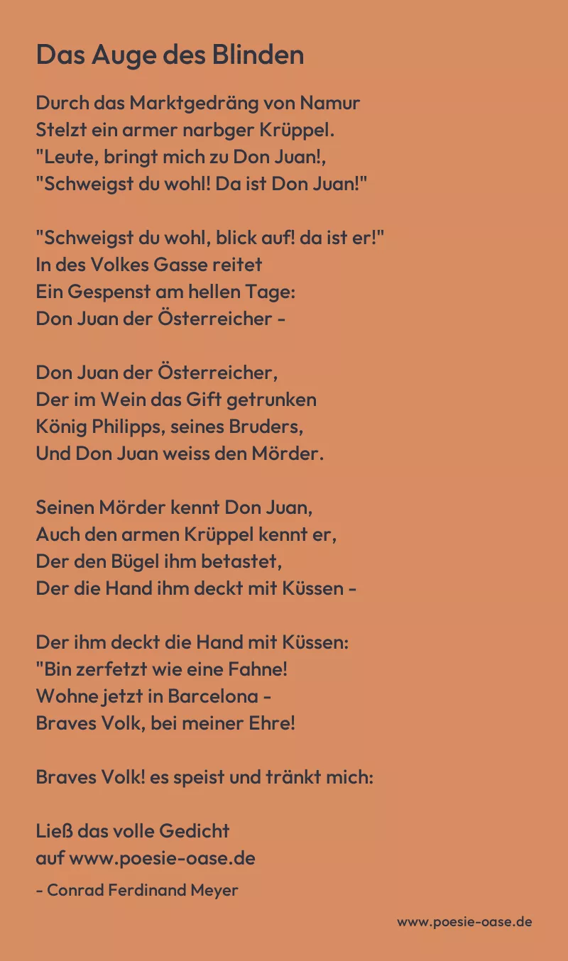 Gedicht: Das Auge des Blinden von Conrad Ferdinand Meyer