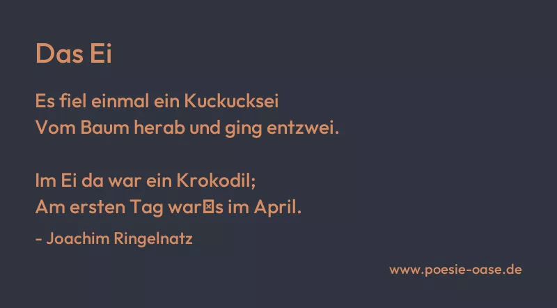 Gedicht: Das Ei von Joachim Ringelnatz