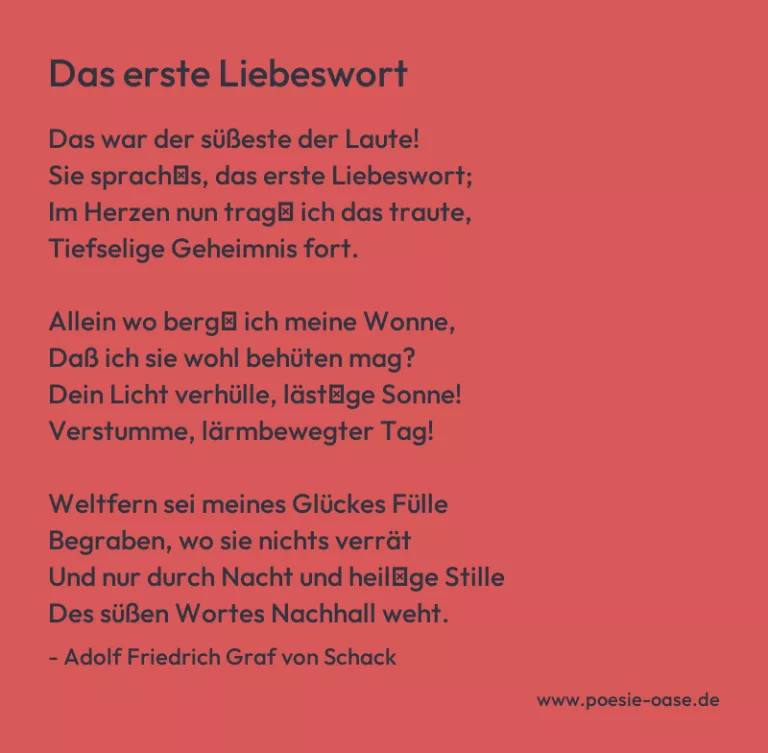 Das erste Liebeswort