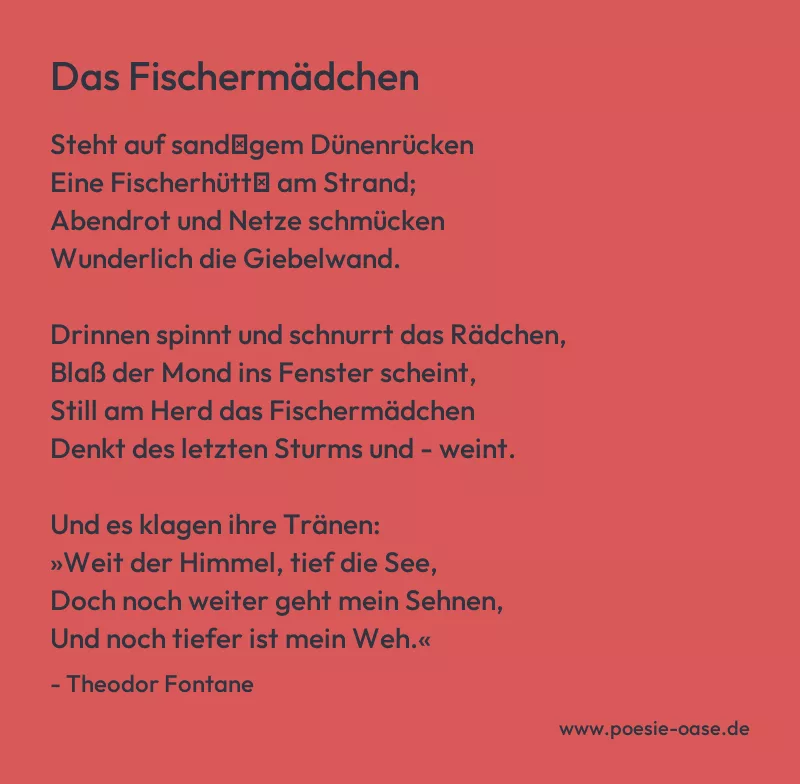 Gedicht: Das Fischermädchen von Theodor Fontane